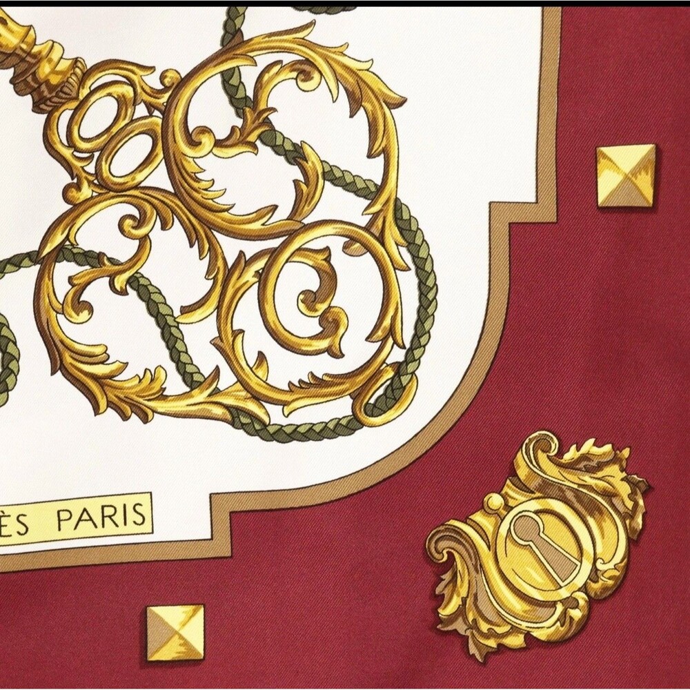 Vintage Hermès Carré 90 “Les Clés” Silk Scarf Made in France Hermes Les Cles - Picture 14 of 16
